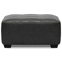 Faux Leather Square Oversized Accent Ottoman