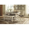 Signature Design by Ashley Bolanburg 6-Piece Counter Table with Bench and Stools
