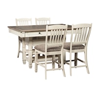 5-Piece Table and Chair Set with Wine Storage