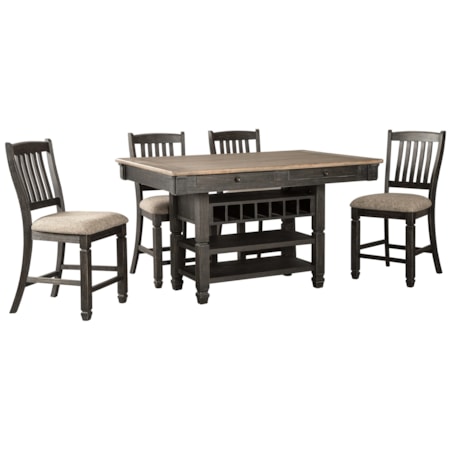 5 Piece Counter Table and Stool Set