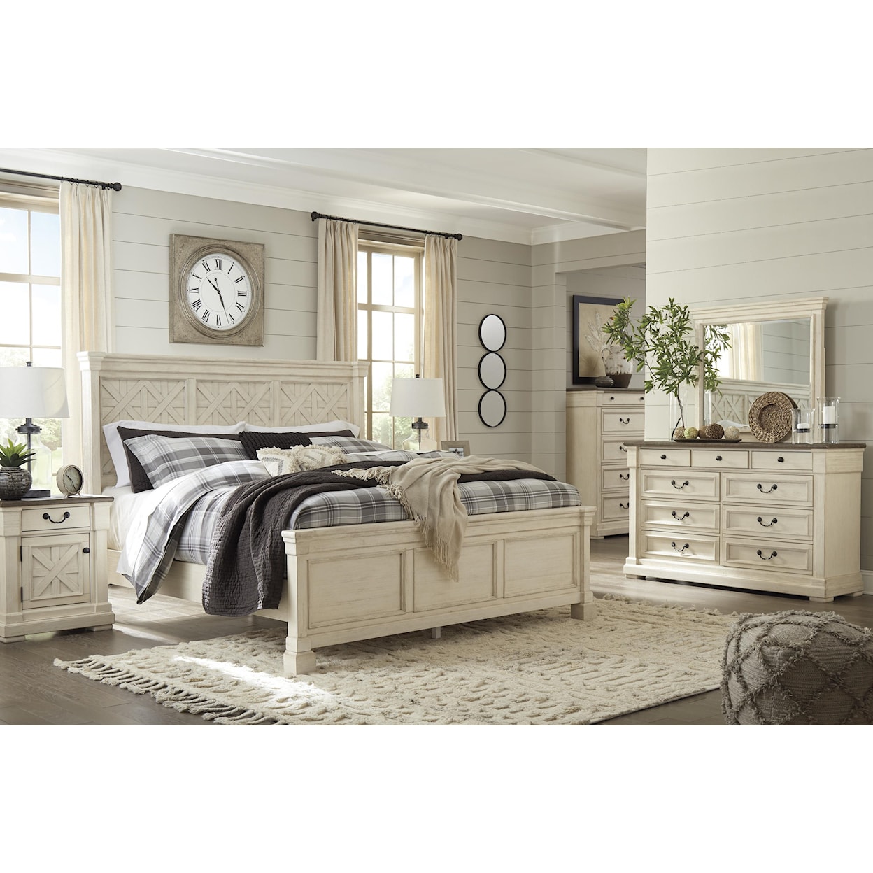 Signature Design by Ashley Bolanburg King Panel Bed Package