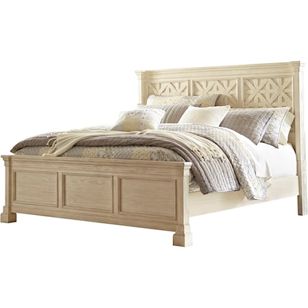 California King Panel Bed with Lattice Panels