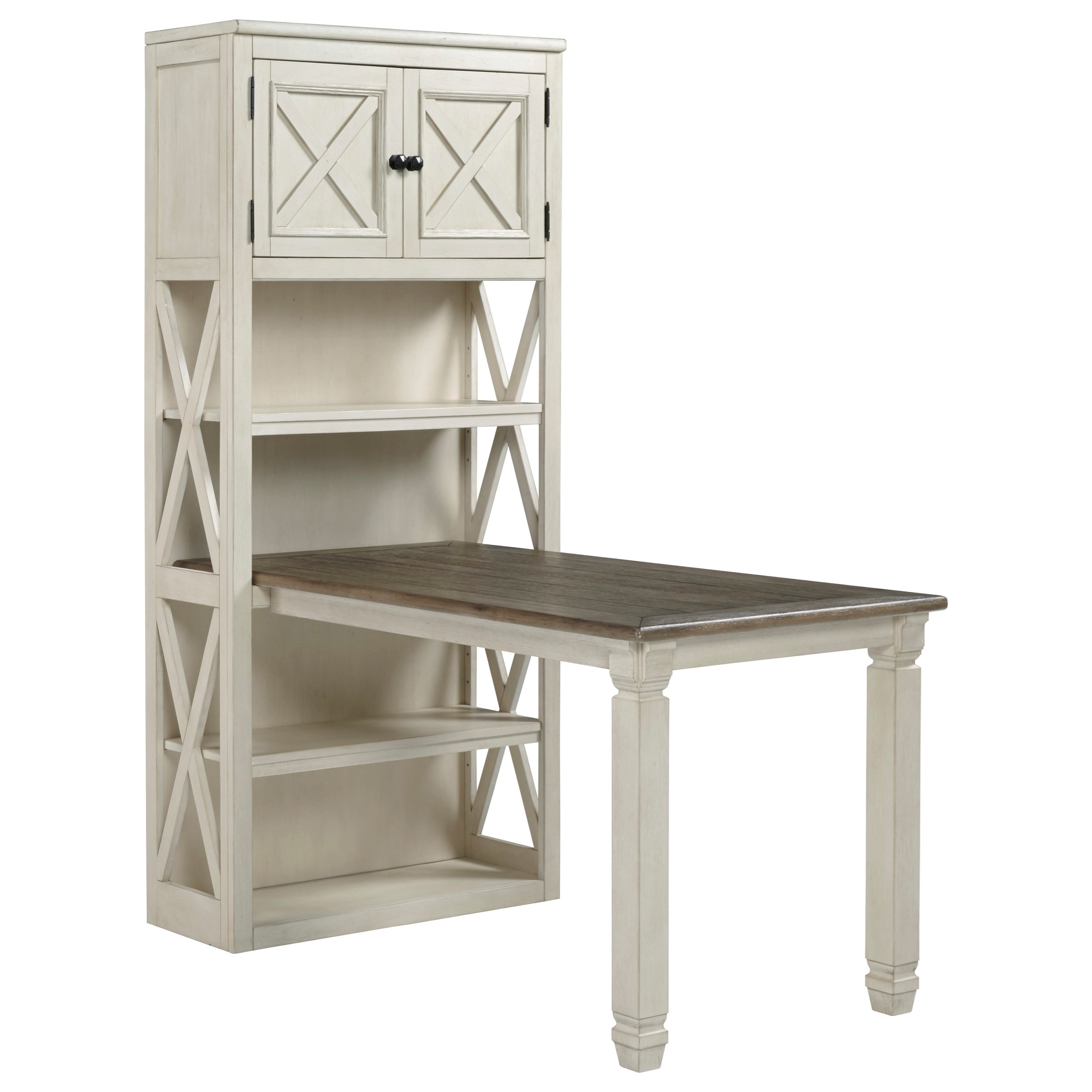 Return Desk with Bookcase