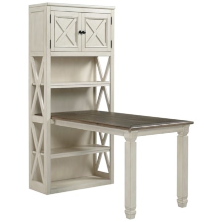 Return Desk with Bookcase