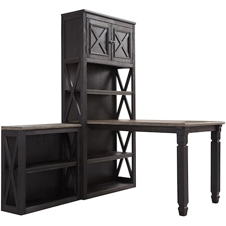 Return Desk with 2 Bookcases