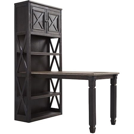 Return Desk with Bookcase