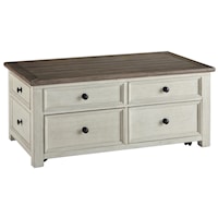 Lift Top Cocktail Table with 4 Drawers