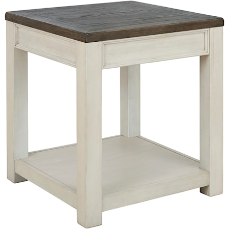 Two-Tone Square End Table