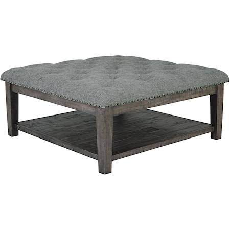 Contemporary Ottoman Cocktail Table with Nailhead Trim
