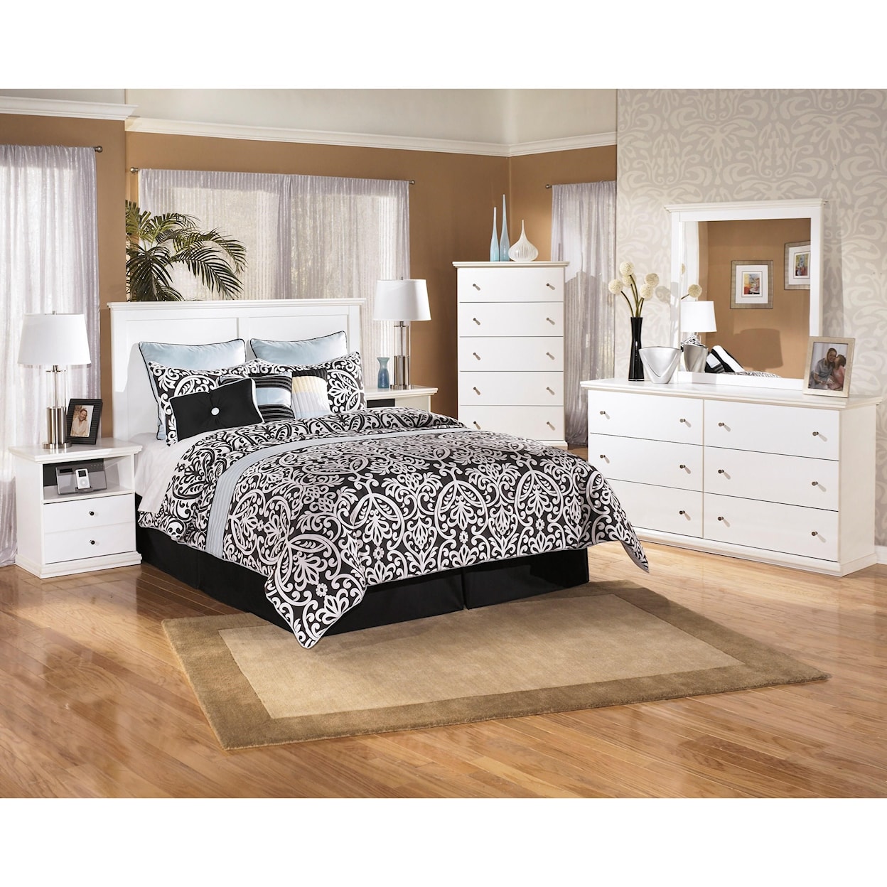 Signature Design by Ashley Bostwick Shoals Queen Headboard, Dresser, & Mirror