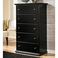 Casual Cottage 5 Drawer Chest with Pewter Color Accents
