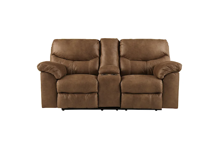 Boxberg Double Reclining Loveseat with Console by Signature Design by Ashley at Z & R Furniture