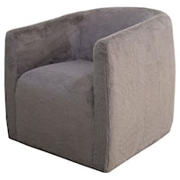 Gray Faux Fur Accent Chair