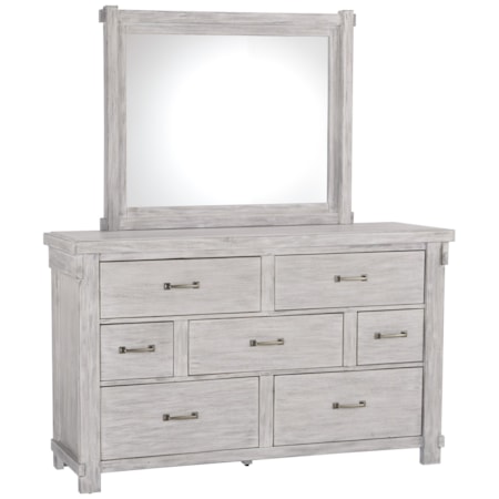Dresser and Mirror Set