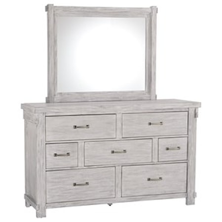 Dresser and Mirror Set