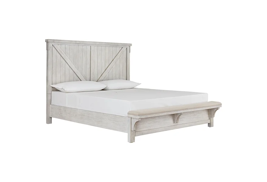 Brashland Queen Bed with Footboard Bench by Signature Design by Ashley at VanDrie Home Furnishings