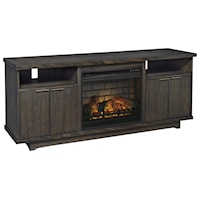 66" TV Stand with Log Fireplace Insert