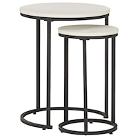 2-Piece Round Nesting Accent Table Set