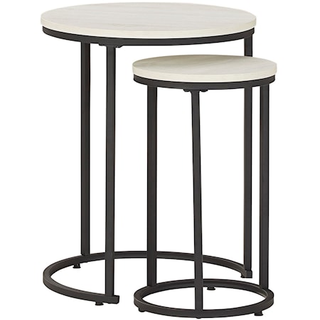 2-Piece Round Nesting Accent Table Set