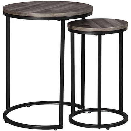 2-Piece Round Nesting Accent Table Set