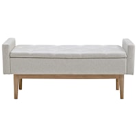 Mid-Century Modern Tufted Storage Bench