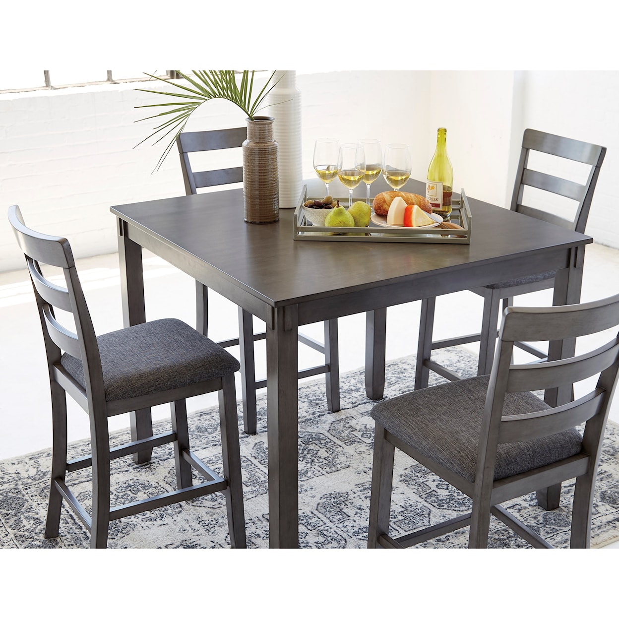 Ashley Furniture Signature Design Bridson 5-Piece Square Counter Table Set