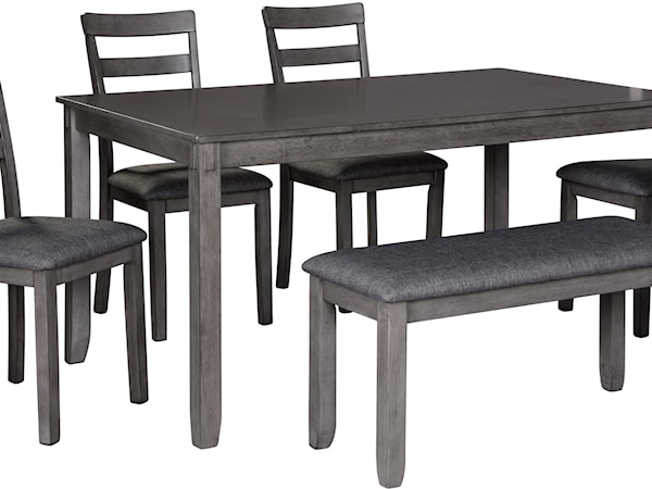 6-Piece Rectangular Dining Room Table Set