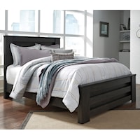 Queen Panel Bed in Charcoal Finish