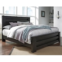 King Panel Bed in Charcoal Finish