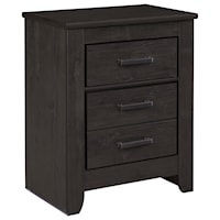 Contemporary Two Drawer Night Stand in Charcoal Finish