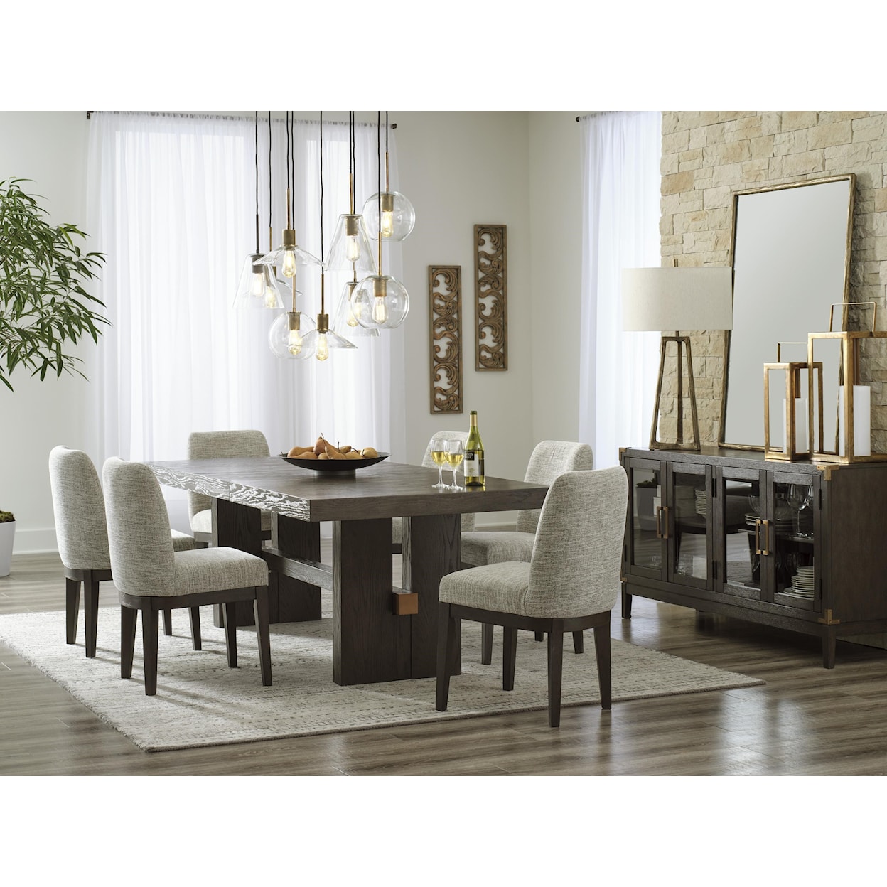 Signature Design by Ashley Burkaus TABLE & 6 SIDE CHAIRS