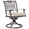 Signature Design by Ashley Burnella Set of 2 Outdoor Swivel Chairs w/ Cushion