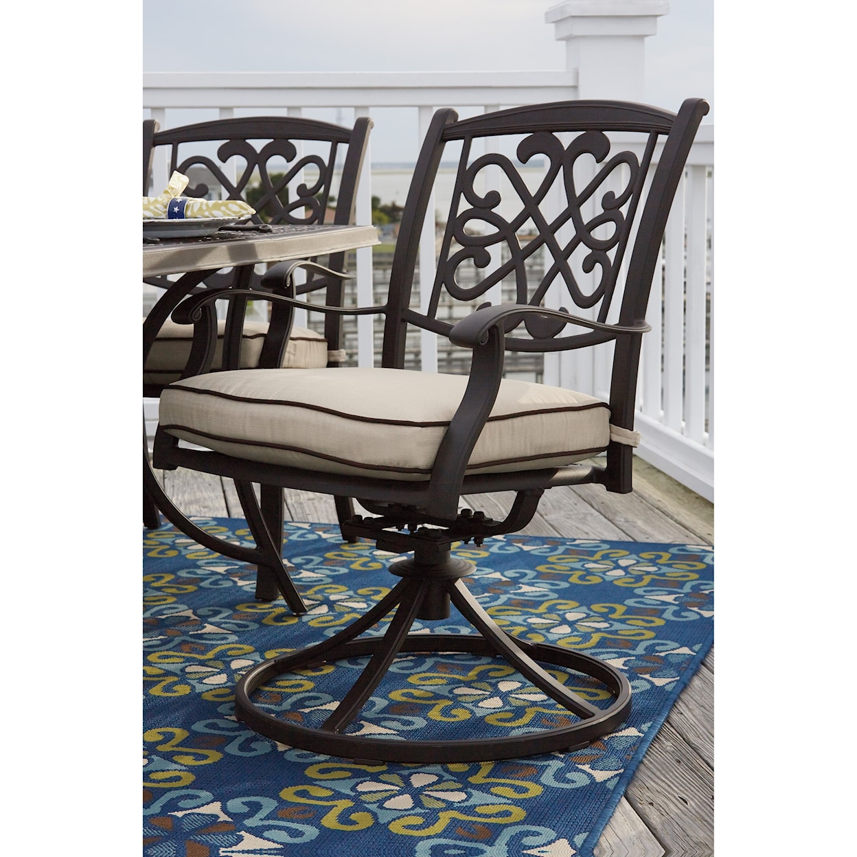 Signature Design by Ashley Burnella Outdoor Swivel Chair w/ Cushion