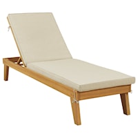Adjustable Eucalyptus Wood Chaise Lounge with Cushion 