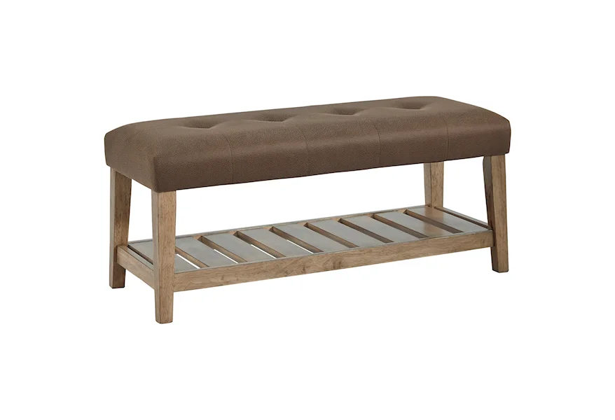 Cabellero Upholstered Accent Bench by Signature Design by Ashley at Esprit Decor Home Furnishings