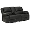 Signature Design by Ashley Calderwell Double Reclining Loveseat w/ Console
