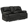 Ashley Signature Design Calderwell Double Rec Loveseat w/ Console