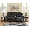 Signature Design by Ashley Calderwell Double Reclining Loveseat w/ Console