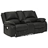 Signature Design by Ashley Furniture Calderwell Dbl Rec Pwr Loveseat w/ Console