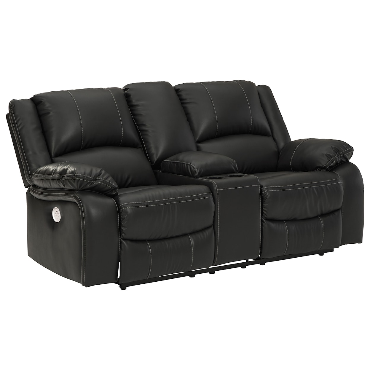 Signature Design by Ashley Calderwell Double Reclining Power Loveseat w/ Console