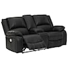 Signature Design by Ashley Calderwell Double Reclining Power Loveseat w/ Console