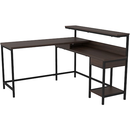 Contemporary L-Desk with Storage