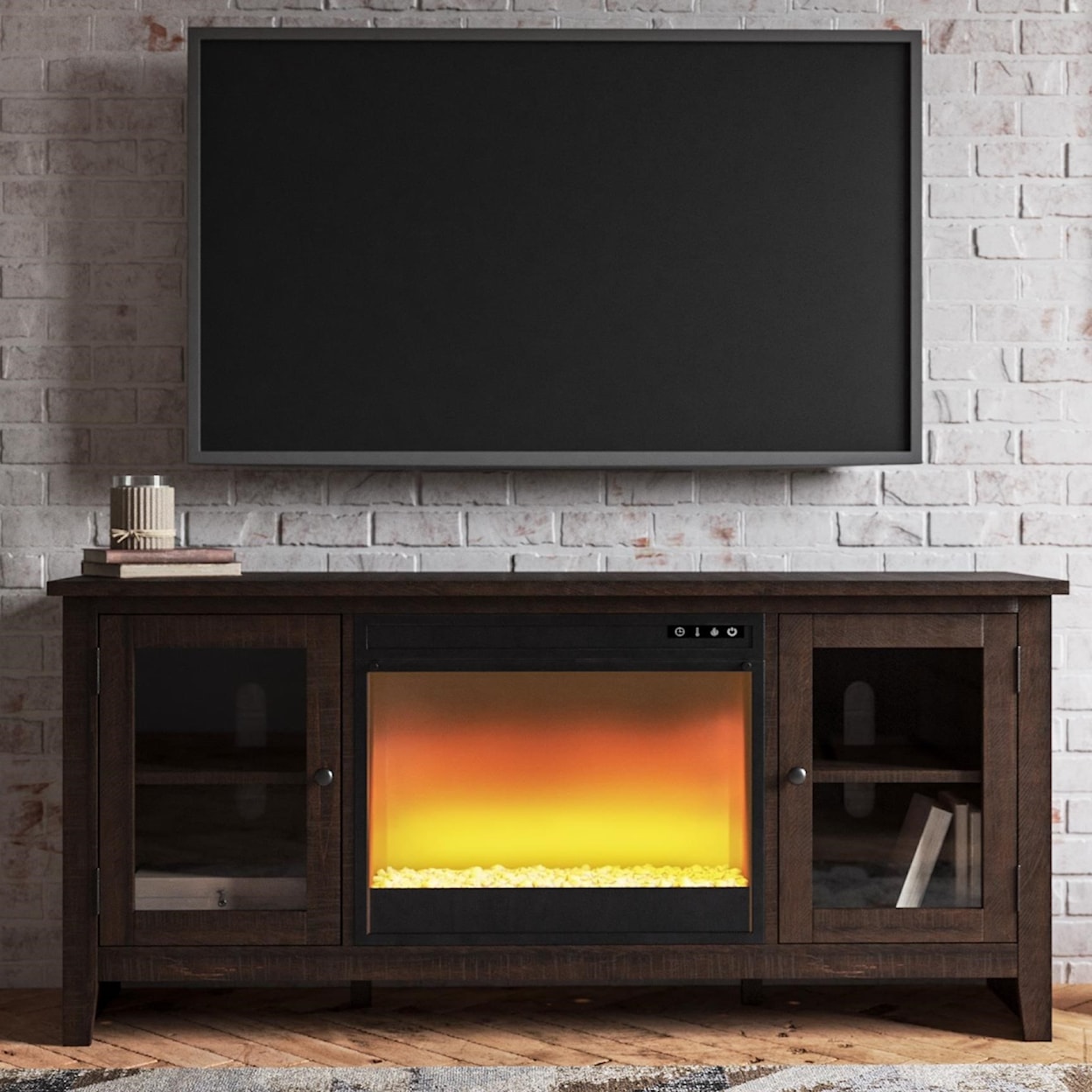 StyleLine Camiburg Large TV Stand w/ Fireplace Insert