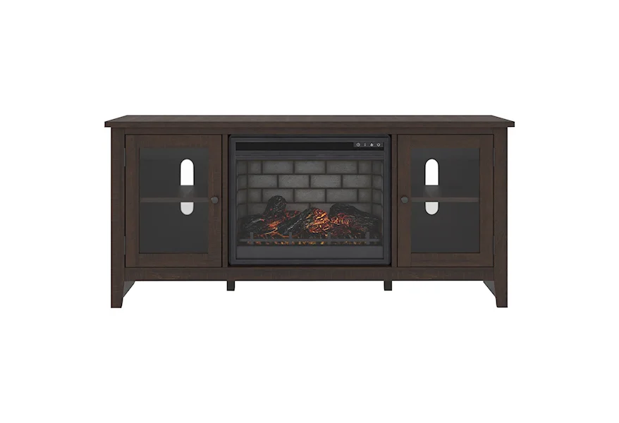 Camiburg Large TV Stand w/ Fireplace Insert by StyleLine at EFO Furniture Outlet