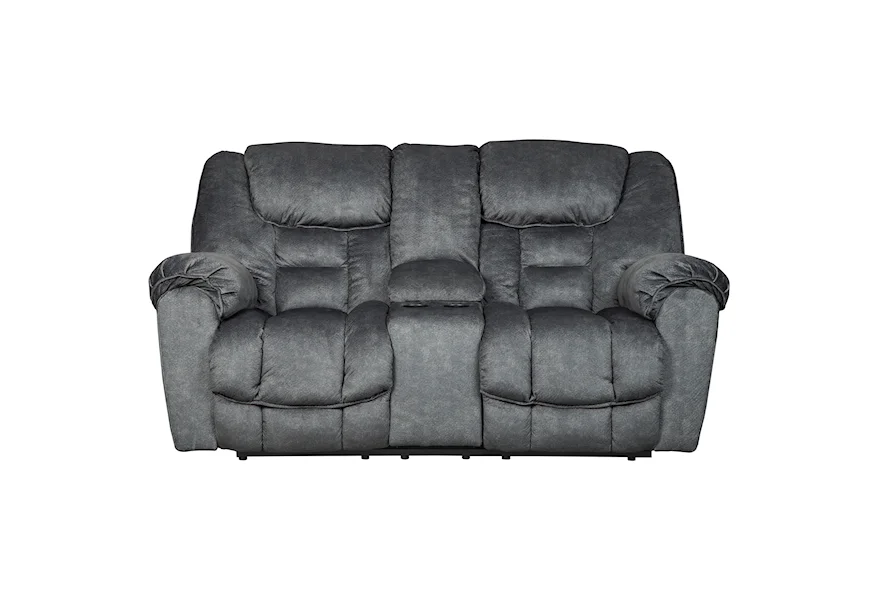 Capehorn Double Reclining Loveseat w/ Console by Signature Design by Ashley at Gill Brothers Furniture & Mattress