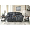 Signature Conrad Granite Double Reclining Loveseat w/ Console