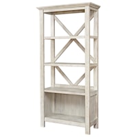 Farmhouse Large Bookcase in Whitewash Finish