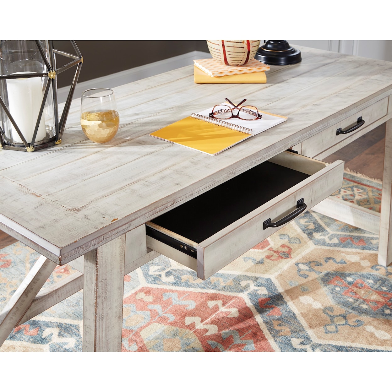 Ashley Furniture Signature Design Carynhurst Home Office Large Leg Desk