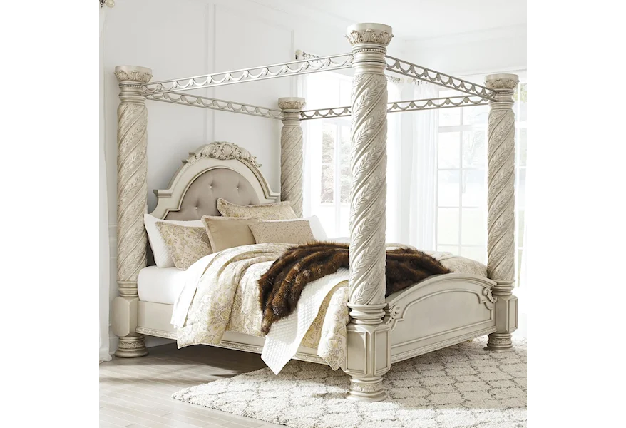 Cassimore California King Poster Canopy Bed by Signature Design by Ashley at Lapeer Furniture & Mattress Center