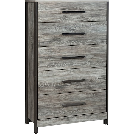 Modern Rustic Five Drawer Chest